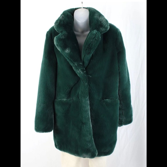 dark green fluffy jacket